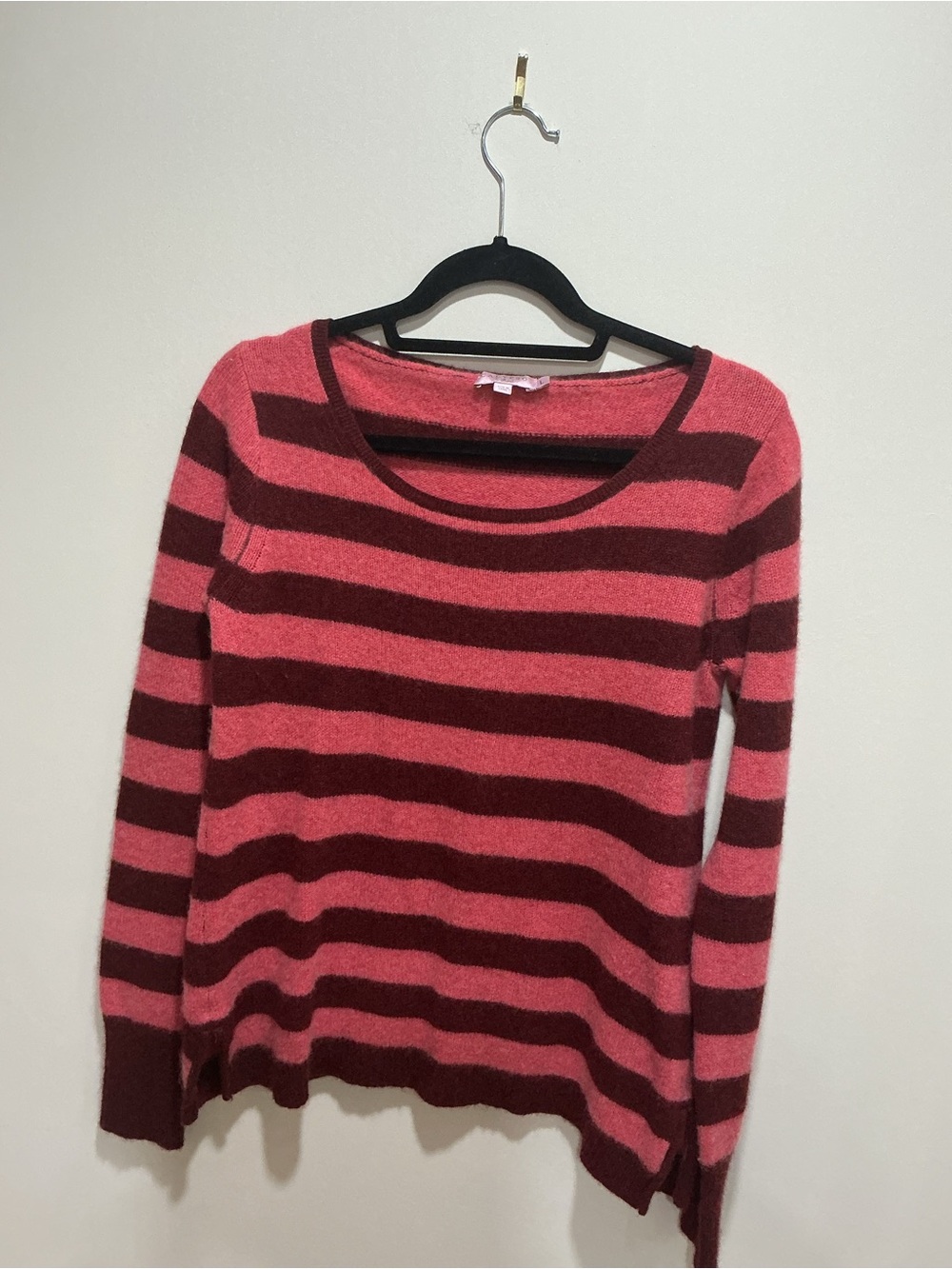 Calypso St. Barth cashmere Striped Pink and Burgundy Women's Sweater size large
